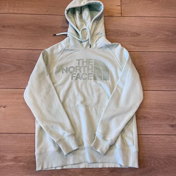 The North Face Light Green Hoodie Sweater - Picture 2 of 3
